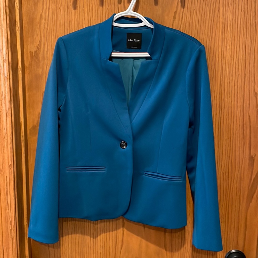 Eden Society Army Knit Blazer. Size medium, muted teal. Never worn, brand new.